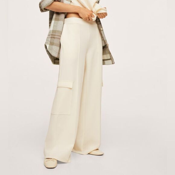 Mango Wide Leg Pants With Pockets New - Picture 8 of 9